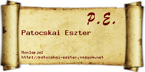 Patocskai Eszter névjegykártya