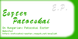 eszter patocskai business card